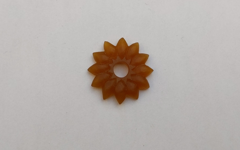Back view of the flower shaped pendant