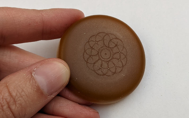 Gold wax with pattern marked on it